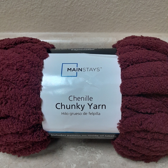 Mainstays Chenille Chunky Burgundy Yarn[PRICE FIRM] Size:31.7yds Mainstays - Picture 1 of 2